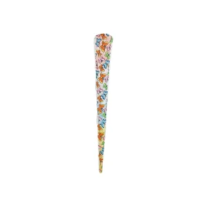 Pince à cheveux bec de canard en métal avec motifs papillons de couleurs différentes sur fond multicolore pailleté L 13 cm