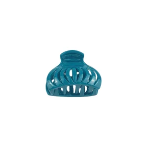 Pince à cheveux crabe bleue en plastique L 5.5 cm